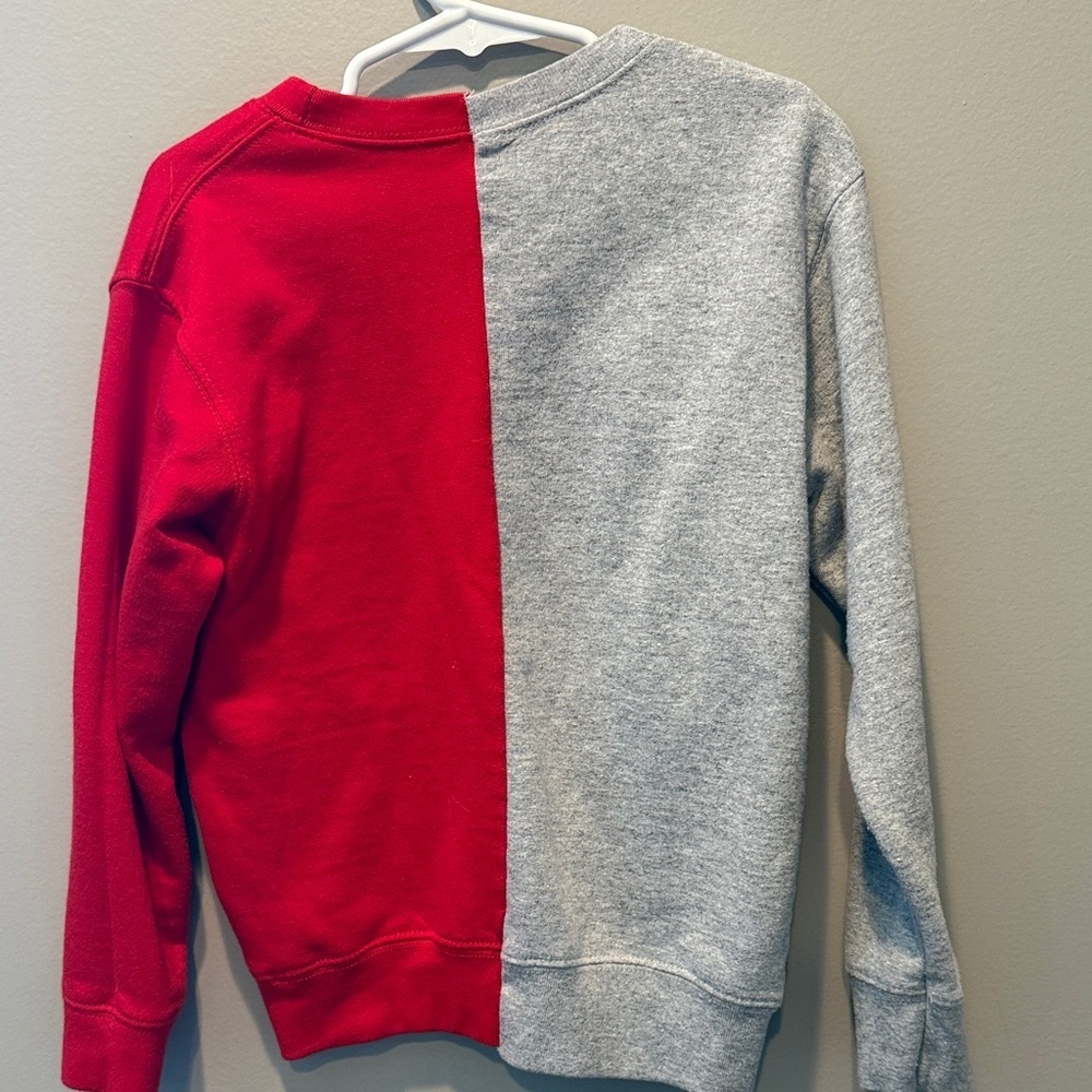 Kids Two-Tone Sweatshirt - Gray and Red - Picture 4 of 4